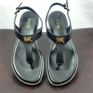 MICHAEL Michael Kors Women's "Brady Thong" T-Strap Sandals, Black, Size 6.5